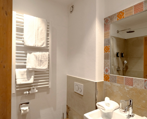 Single room bathroom in the hotel